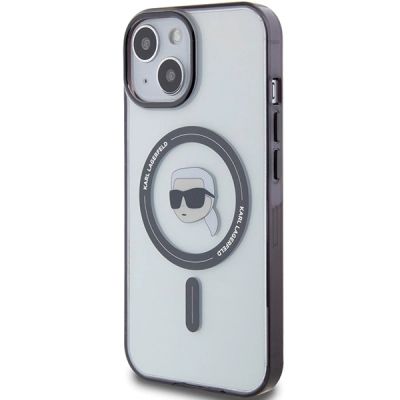 2. Etui Karl Lagerfeld IML Karl's Head MagSafe do iPhone 15 Plus - przezroczyste