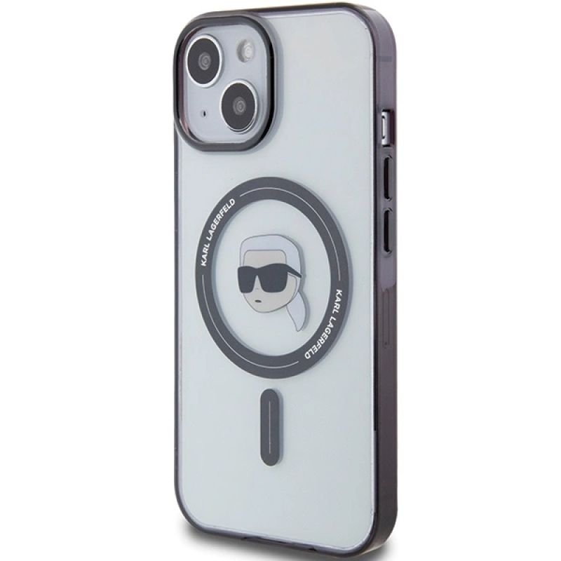 2. Etui Karl Lagerfeld IML Karl's Head MagSafe do iPhone 15 Plus - przezroczyste