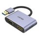 8. UNITEK V1304A adapter kablowy 0,15 m USB Typu-A HDMI + VGA (D-Sub) Szary