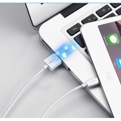 10. Kabel Ugreen US155 20728 USB-A / Lightning MFi 2.4A 1m - biały