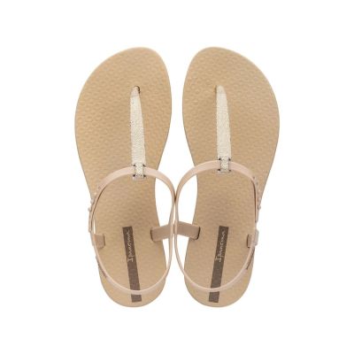 Ipanema Sandal Class sandały japonki damskie lekkie beżowe ze złotym