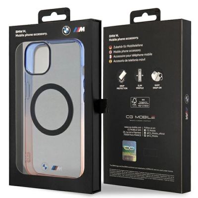 8. Etui BMW Gradient Bumper MagSafe na iPhone 14 - szare