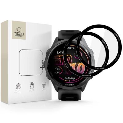 Szkło hybrydowe Tech-Protect Glass Flex+ 2-pack na Garmin Forerunner 970 / 570 47 mm - czarne