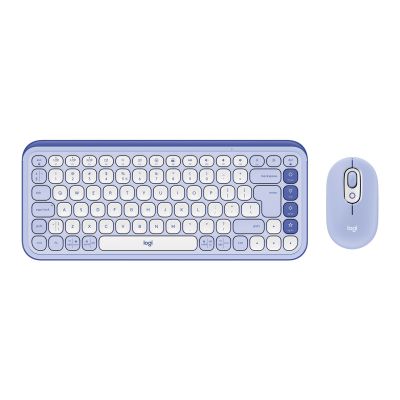 2. Logitech Pop Icon Combo klawiatura Dołączona myszka Uniwersalne Bluetooth QWERTY Turecki Liliowy, Biały
