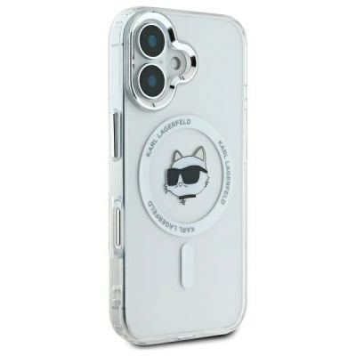 4. Etui Karl Lagerfeld IML Metal Choupette Head MagSafe na iPhone 16 - białe