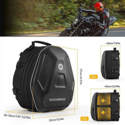 8. Torba Rockbros 30140026001 motocyklowa na bak 35 l - czarna