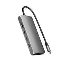 Adapter USB-C Satechi Multiport 8K - (USB-C, HDMI, 3x USB 3.2 Gen 2 10Gbps, 1x USB 3.2 Gen 1 5Gbps, czytnik kart SD UHS-II, Ethernet port) (space gray)