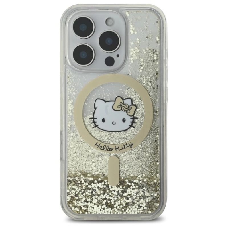 3. Etui Hello Kitty Liquid Glitter Fever MagSafe na iPhone 16 Pro Max - złote