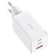 2. Szybka ładowarka sieciowa GaN 2xUSB C 1xUSB 65W Baseus GaN5 Pro + kabel USB C - USB C 100W - biała