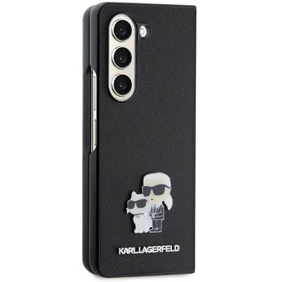 5. Etui Karl Lagerfeld Saffiano Karl&Choupette Pin na Samsung Galaxy Z Fold 5 - czarne
