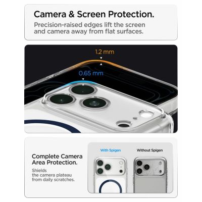 12. Etui Spigen Ultra Hybrid MagSafe na iPhone 18 Pro Max / 17 Pro Max - przezroczysto-granatowe