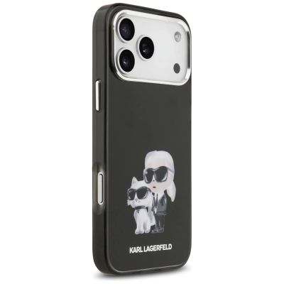 4. Etui Karl Lagerfeld IML Aquarelle Karl & Choupette & Logo MagSafe na iPhone 17 Pro Max - czarne