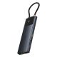 6. Hub USB-C Baseus Metal Gleam II 10w1 HDMI USB-A USB-C RJ45 SD/TF - szary