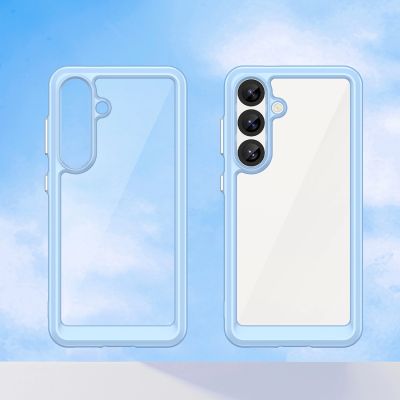 7. Etui silikonowe Outer Space Case z żelową ramką do Samsung Galaxy S25 - niebieskie