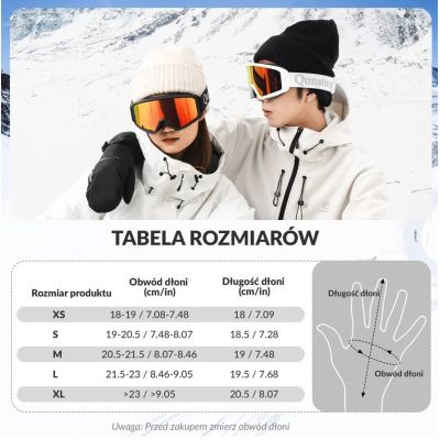 2. Qunature rękawiczki narciarskie 014-S345 czarne L