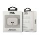 3. Etui Karl Lagerfeld Glitter Karl's Head na AirPods Pro - srebrne