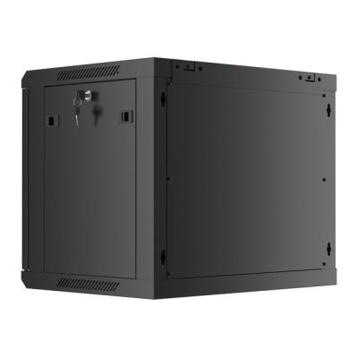 7. LANBERG SZAFA WISZĄCA RACK 19" 9U 600X450 DRZWI METALOWE CZARNA (FLAT PACK) WF01-6409-00B