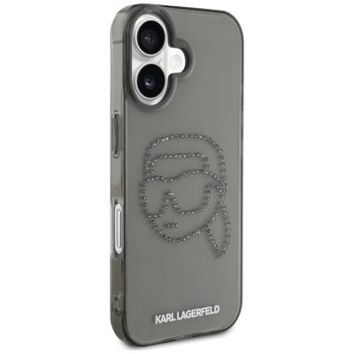 4. Etui Karl Lagerfeld IML Rhinestones Karl Head do iPhone 16 czarny