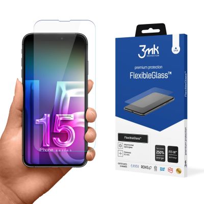 8. Szkło hybrydowe 3mk FlexibleGlass v2.0 na Apple iPhone 15 Pro