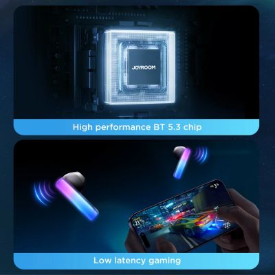 13. Słuchawki bezprzewodowe TWS Joyroom JR-TC1 IceLens Series ze światłami LED - białe