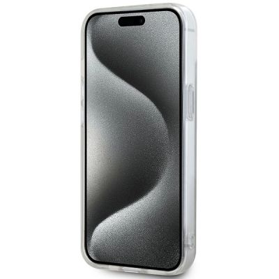 5. Etui DKNY IML Checkered Mono Pattern & Printed Stripes MagSafe na iPhone 15 Plus / 14 Plus - beżowe