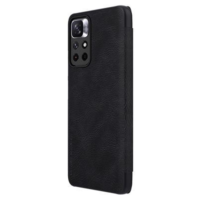 4. Etui z klapką Nillkin Qin Case do Xiaomi Redmi Note 11T 5G / 11S 5G / 11 5G (China) / Poco M4 Pro 5G - czarne