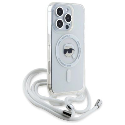 3. Etui Karl Lagerfeld Crossbody IML Karl Head Magsafe na iPhone 16 Pro Max - przezroczyste