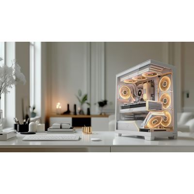 7. MODECOM OBUDOWA VOLCANO STELLAR PLUS ARGB MIDI 8F WHITE