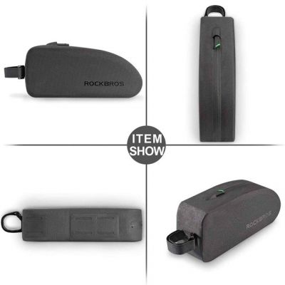 6. Torba Rockbros AS-019-1 rowerowa na ramę wodoodporna 1.6 l - czarna