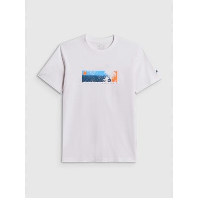 T-shirt regular z nadrukiem męski 4F 4FWSS26TTSHM3335-10S