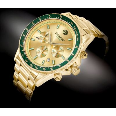 2. Zegarek Męski Giewont Chronograph Sapphire Złoto Zielony GW3520-B6