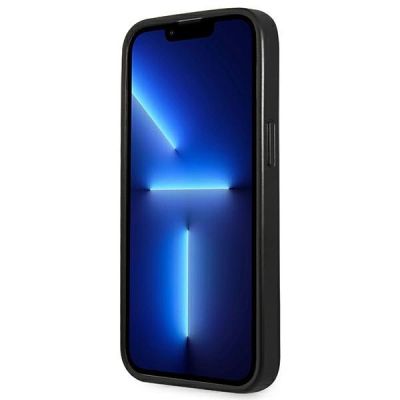 5. Etui Guess Saffiano Triangle Logo na iPhone 13 Pro / 13  6,1" - srebrne