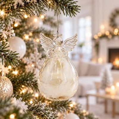 5. BOMBKA SZKLANA FORMÓWKA ANIOŁ 11CM SASKA GIFT & DECOR