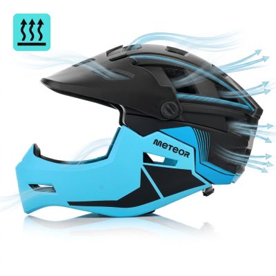 13. Kask rowerowy full-face Meteor Hydra M 55-58 cm czarny/niebieski