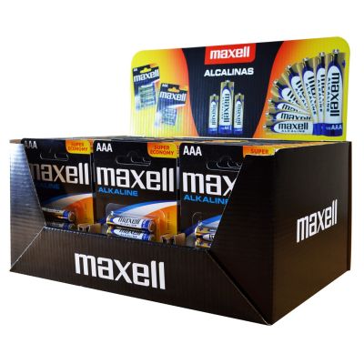 MAXELL ALKALINE LR03 AAA 4PK DISPLAY (30 op. blistrów/120szt baterii)