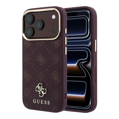 Etui Guess Peony 4G Small Logo MagSafe na iPhone 17 Pro / 18 Pro - burgundowe