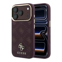 Etui Guess Peony 4G Small Logo MagSafe na iPhone 17 Pro / 18 Pro - burgundowe