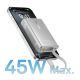 7. Powerbank Baseus PicoGo 10000mAh 45W z wyświetlaczem cyfrowym z wbudowanym kablem USB-C - tytanowy