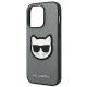 6. Etui Karl Lagerfeld Saffiano Choupette Head Patch na iPhone 14 Pro Max - srebrne