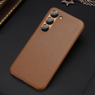 10. Dux Ducis Grit etui Samsung Galaxy S23+ elegancki pokrowiec ze sztucznej skóry brązowe