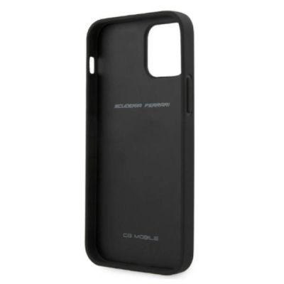 7. Etui Ferrari On Track Carbon Stripe na iPhone 12 Pro Max - czarne