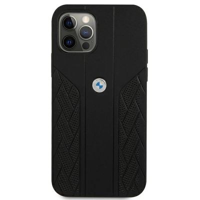 3. Etui BMW Leather Curve Perforate na iPhone 12 Pro Max - czarne