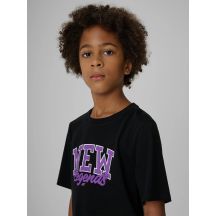 T-shirt regular z nadrukiem chłopięcy 4F 4FJRAW26TTSHM4525-20S