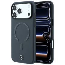 Etui Mercedes Leather 3D MagSafe do iPhone 18 Pro Max / 17 Pro Max - antracytowe