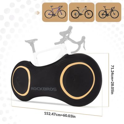 2. Pokrowiec elastyczny Rockbros D95 kompatybilny z rowerami 26-29 cali gravel, górski, miejski, szosowy 700C (71×152 cm) - czarny