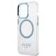 6. Etui Guess Metal Outline MagSafe na iPhone 13 Pro / iPhone 13 - niebieskie
