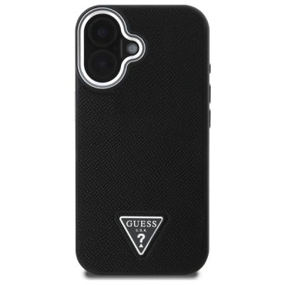 3. Etui Guess Grained Triangle MagSafe na iPhone 16 - czarne