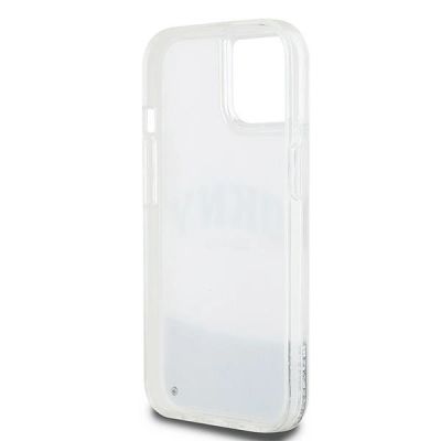 7. Etui DKNY Liquid Glitter Big Logo na iPhone 15 / 14 / 13 - białe