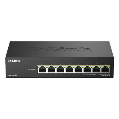 D-Link DMS-108P/E przełącznik sieciowy Nie zarządzany 2.5G Ethernet (100/1000/2500) Obsługa PoE Czarny
