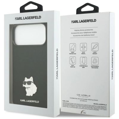 8. Etui Karl Lagerfeld Silicone Choupette Metal Pin iPhone 18 Pro Max / 17 Pro Max - czarne